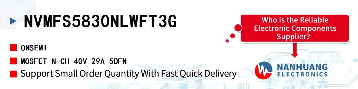 NVMFS5830NLWFT3G onsemi MOSFET N-CH 40V 29A 5DFN