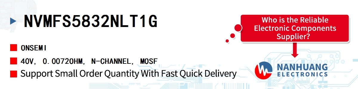 NVMFS5832NLT1G onsemi 40V, 0.0072OHM, N-CHANNEL, MOSF