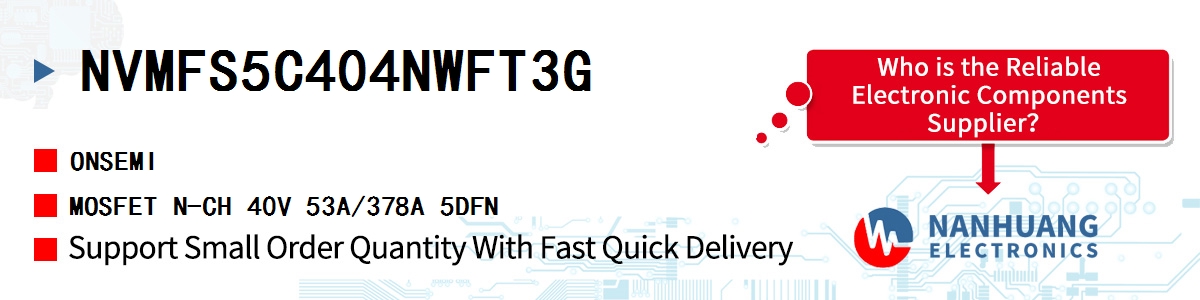 NVMFS5C404NWFT3G onsemi MOSFET N-CH 40V 53A/378A 5DFN
