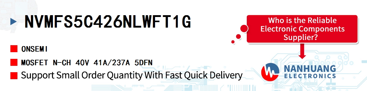 NVMFS5C426NLWFT1G onsemi MOSFET N-CH 40V 41A/237A 5DFN