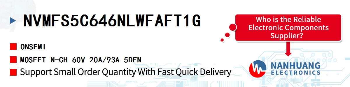 NVMFS5C646NLWFAFT1G onsemi MOSFET N-CH 60V 20A/93A 5DFN