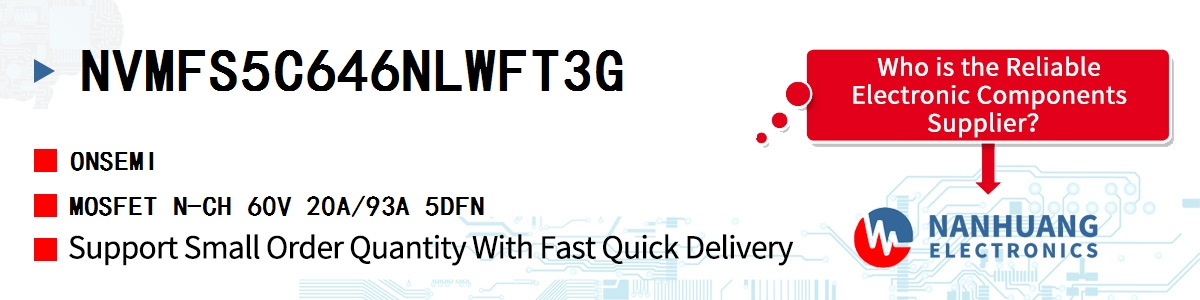 NVMFS5C646NLWFT3G onsemi MOSFET N-CH 60V 20A/93A 5DFN