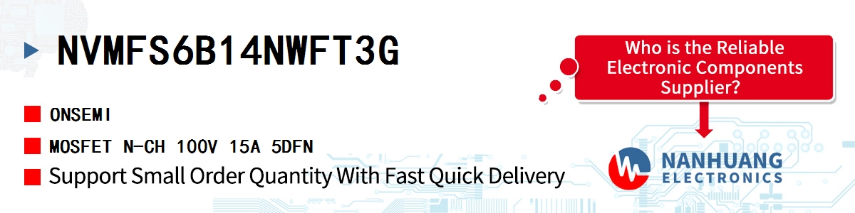 NVMFS6B14NWFT3G onsemi MOSFET N-CH 100V 15A 5DFN