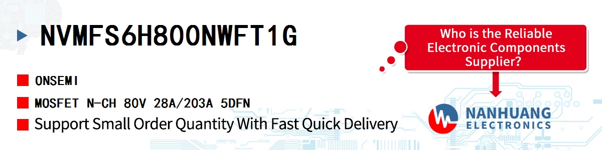 NVMFS6H800NWFT1G onsemi MOSFET N-CH 80V 28A/203A 5DFN