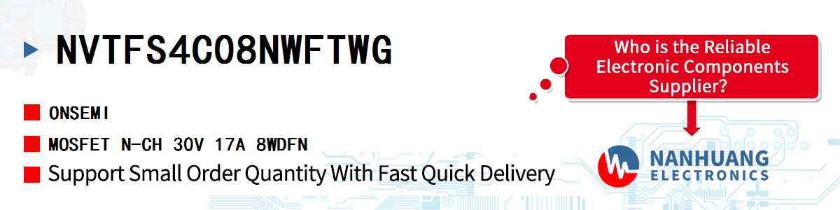 NVTFS4C08NWFTWG onsemi MOSFET N-CH 30V 17A 8WDFN
