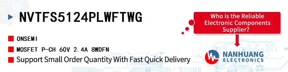 NVTFS5124PLWFTWG onsemi MOSFET P-CH 60V 2.4A 8WDFN