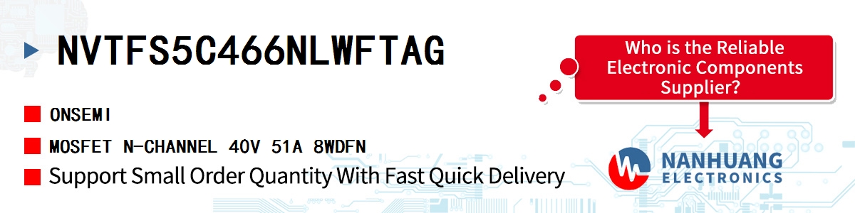 NVTFS5C466NLWFTAG onsemi MOSFET N-CHANNEL 40V 51A 8WDFN