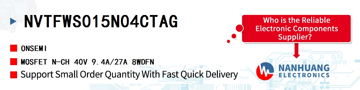 NVTFWS015N04CTAG onsemi MOSFET N-CH 40V 9.4A/27A 8WDFN