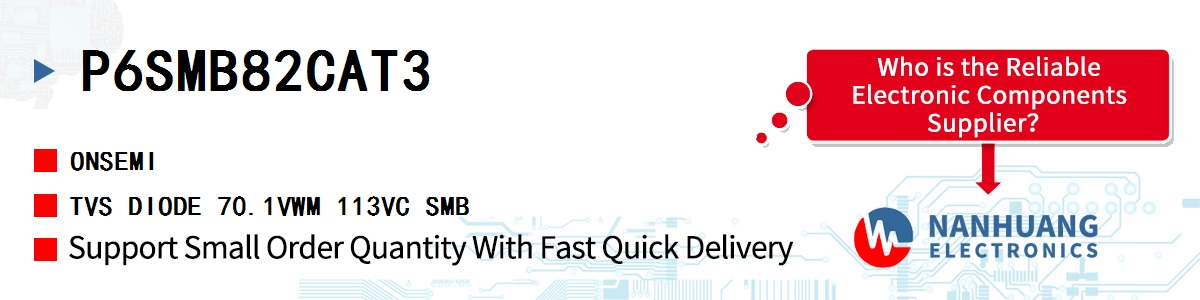 P6SMB82CAT3 onsemi TVS DIODE 70.1VWM 113VC SMB