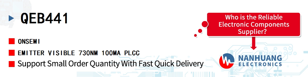 QEB441 onsemi EMITTER VISIBLE 730NM 100MA PLCC