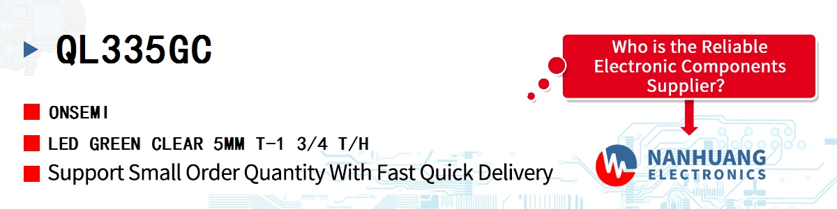 QL335GC onsemi LED GREEN CLEAR 5MM T-1 3/4 T/H