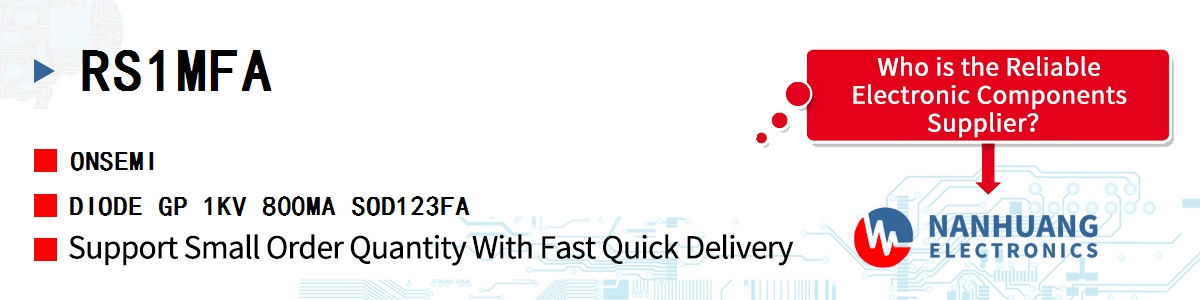 RS1MFA onsemi DIODE GP 1KV 800MA SOD123FA