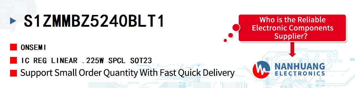 S1ZMMBZ5240BLT1 onsemi IC REG LINEAR .225W SPCL SOT23