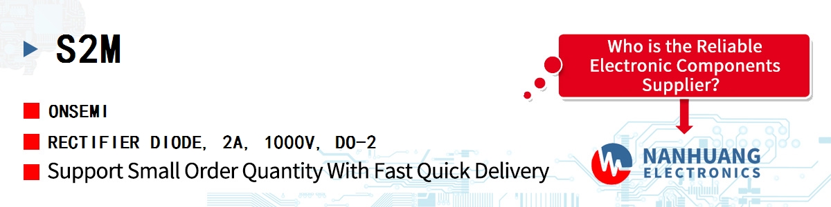 S2M onsemi RECTIFIER DIODE, 2A, 1000V, DO-2