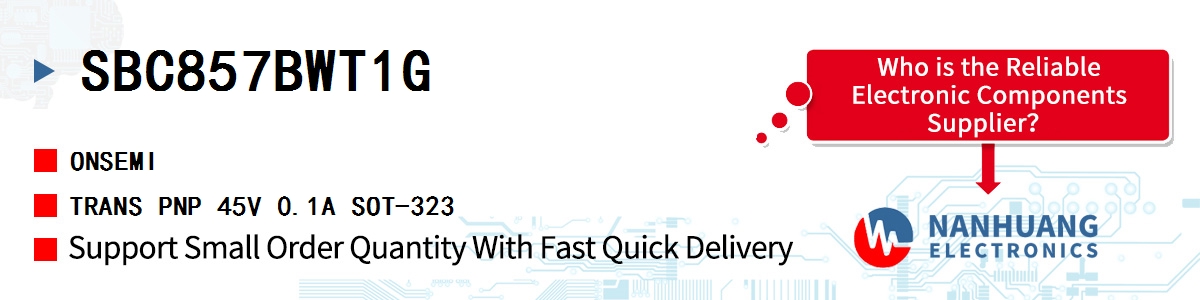 SBC857BWT1G onsemi TRANS PNP 45V 0.1A SOT-323