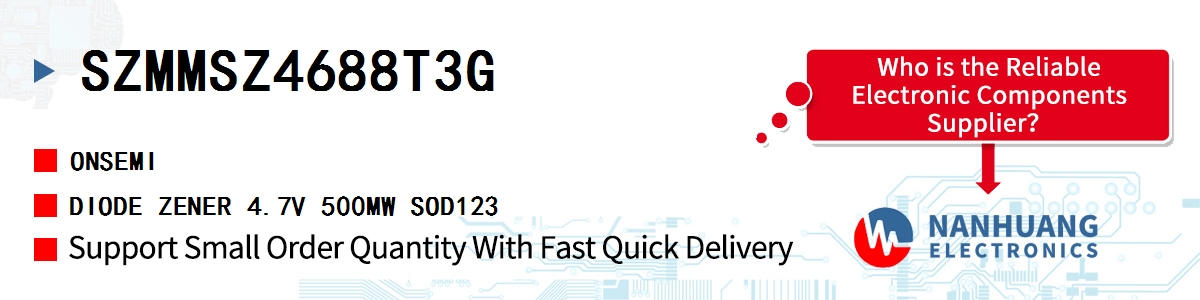 SZMMSZ4688T3G onsemi DIODE ZENER 4.7V 500MW SOD123
