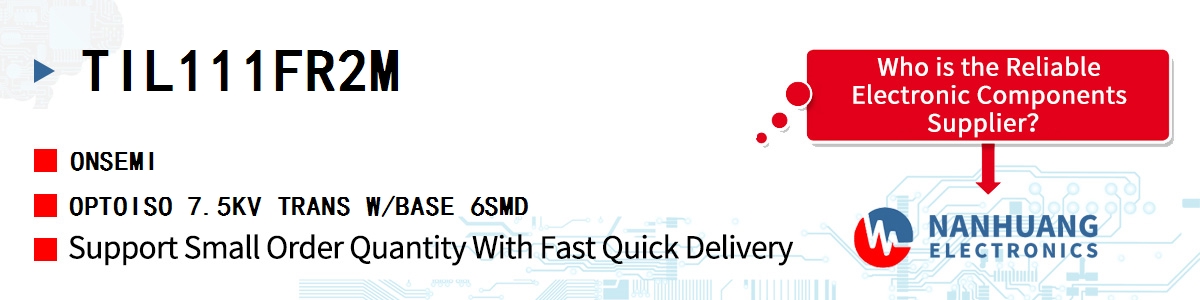 TIL111FR2M onsemi OPTOISO 7.5KV TRANS W/BASE 6SMD