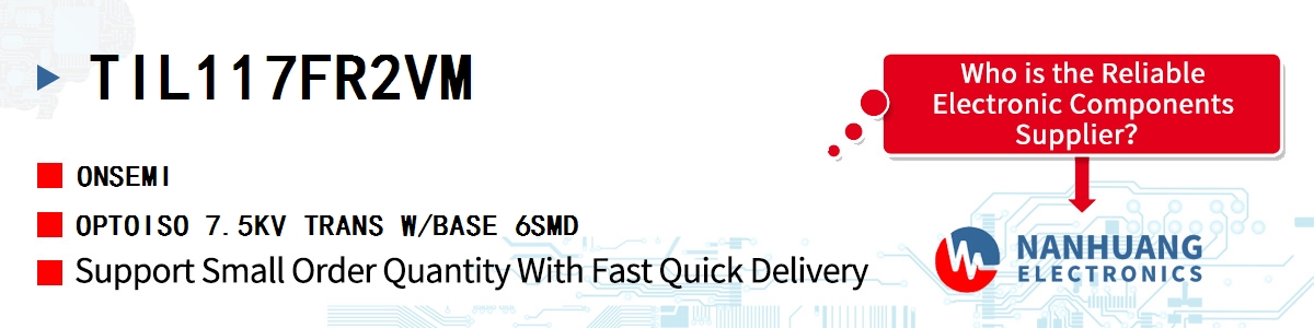 TIL117FR2VM onsemi OPTOISO 7.5KV TRANS W/BASE 6SMD