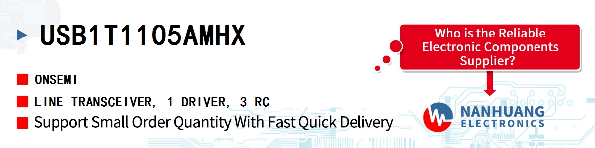 USB1T1105AMHX onsemi LINE TRANSCEIVER, 1 DRIVER, 3 RC